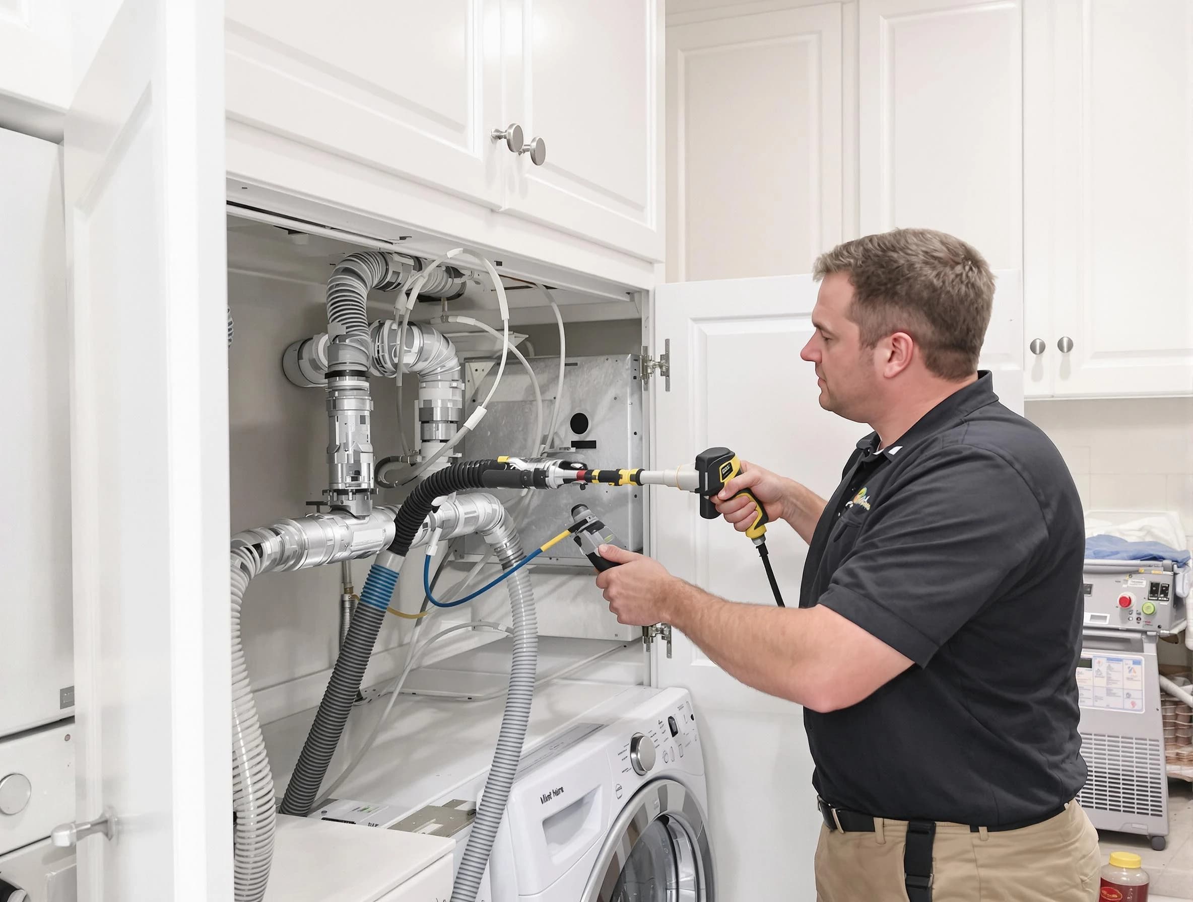 Kaysville Dryer Vent Cleaning professional removing severe blockage from a clogged dryer vent in Kaysville
