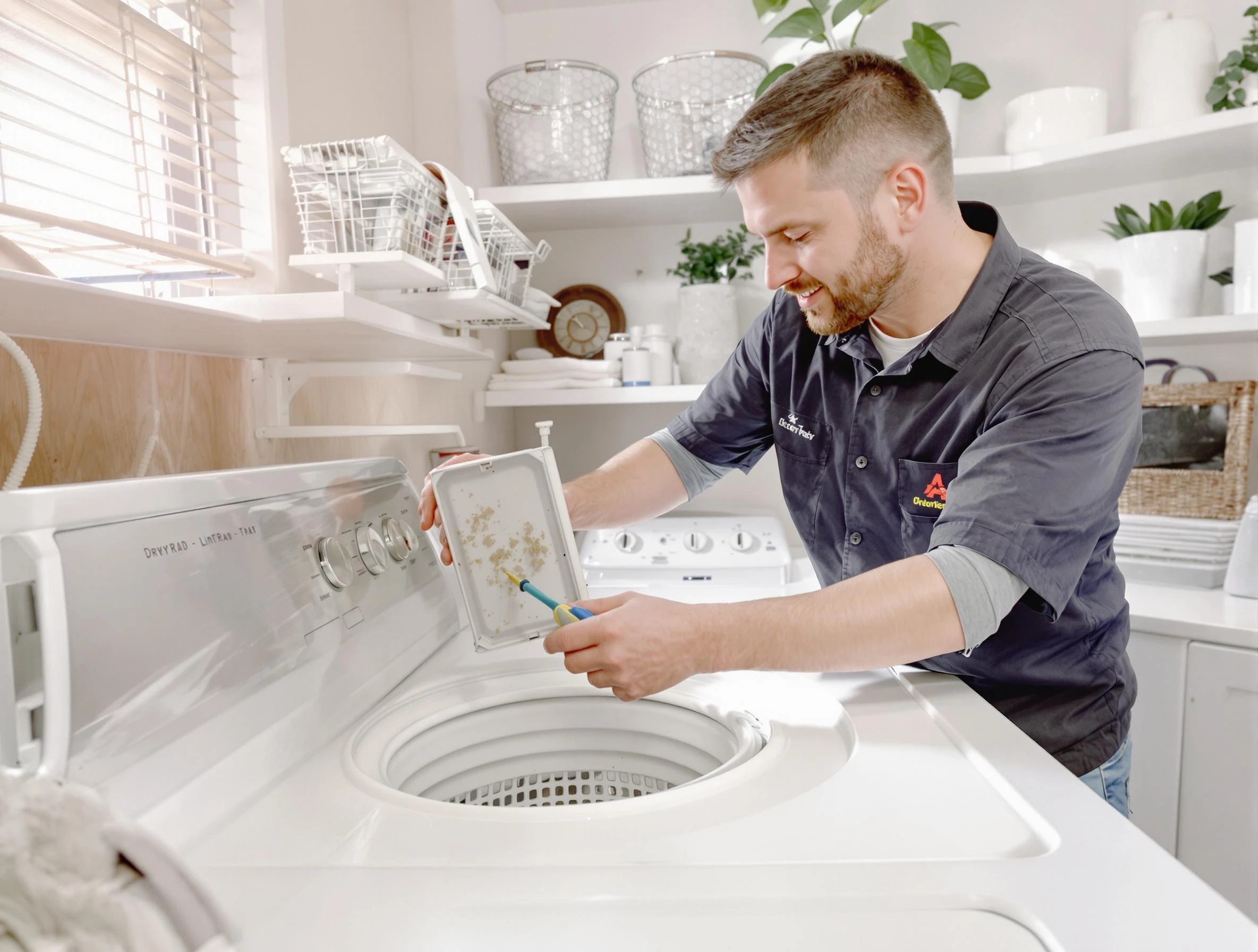 Cleaning Dryer Lint Trap in Kaysville