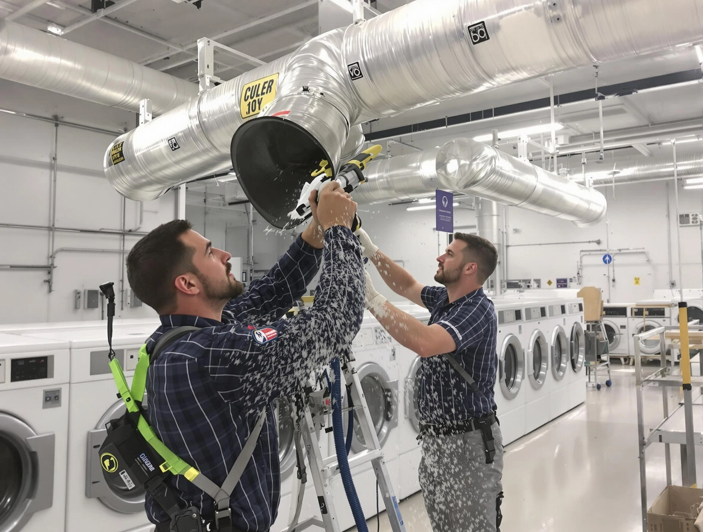 Kaysville Dryer Vent Cleaning team performing large-scale commercial dryer vent cleaning in Kaysville